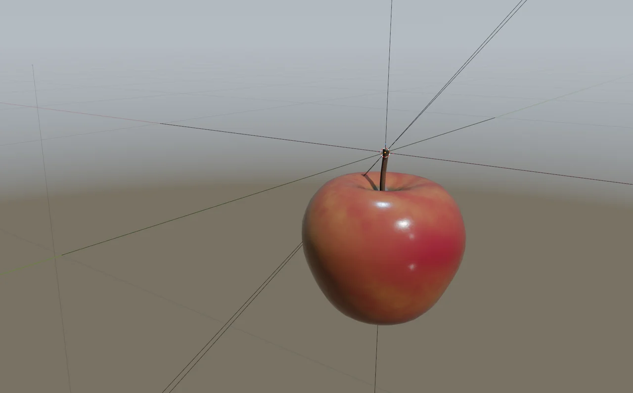 A textured apple in the modeling kit.