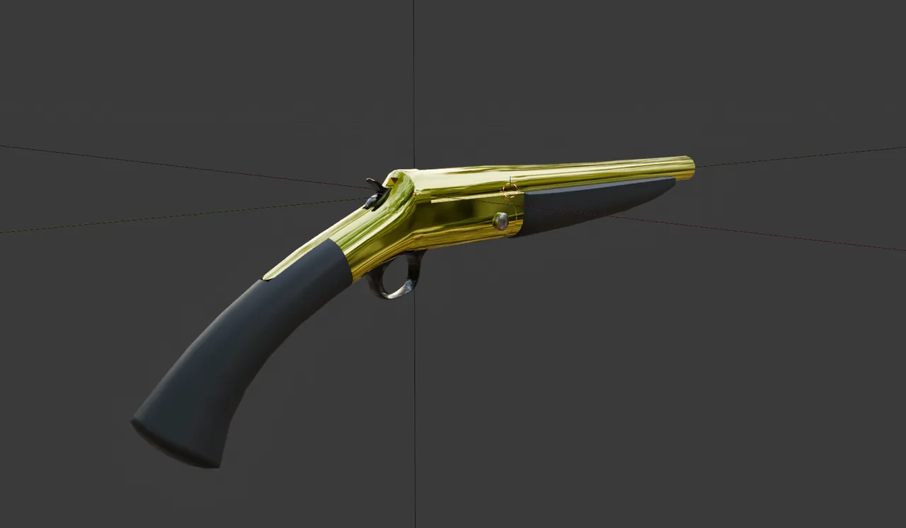 A gold finish concept on the shotgun.